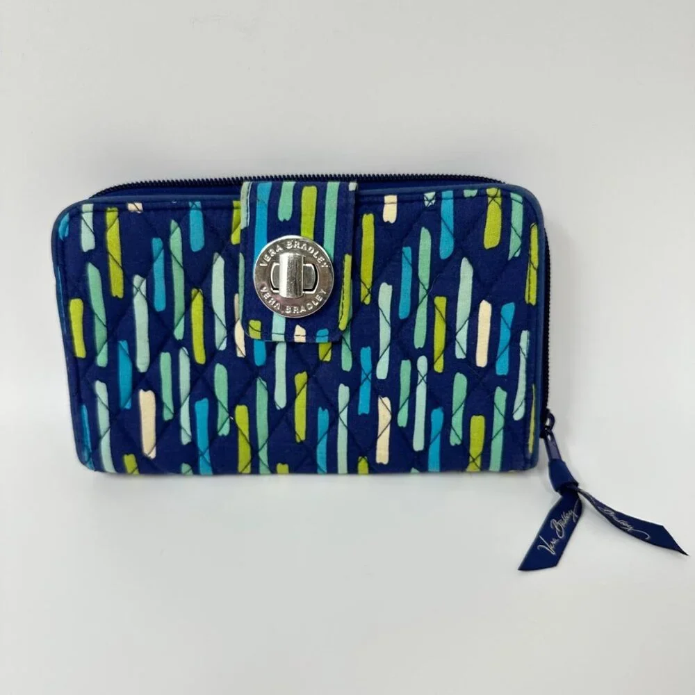 Vera Bradley Turnlock Wallet Katalina Showers Zip Around Organize